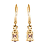 D'Joy Natural Radiant Ember Garnet & White Zircon Solitaire Earring with Lever Back in Yellow Gold Plated Sterling Silver 1.20 Ct._8423016_4
