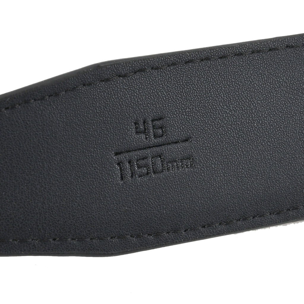Genuine Leather Unisex Belt with Interlocking Circular Buckle (130 CM, Large) - Black_8426214_6