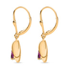 D'Joy Natural Radiant Ember Garnet Drop Earrings with Lever Back in Yellow Gold Plated Sterling Silver 1.00 Ct._8426226_3