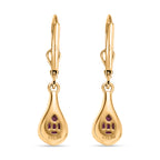 D'Joy Natural Radiant Ember Garnet Drop Earrings with Lever Back in Yellow Gold Plated Sterling Silver 1.00 Ct._8426226_4