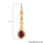 D'Joy Natural Radiant Ember Garnet Drop Earrings with Lever Back in Yellow Gold Plated Sterling Silver 1.00 Ct._8426226_5
