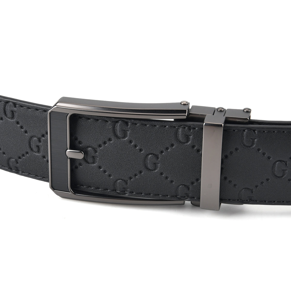 Genuine Leather Sleek Gunmetal Buckle Belt In Gift Box (115cm) - Gunmetal V32563740 3
