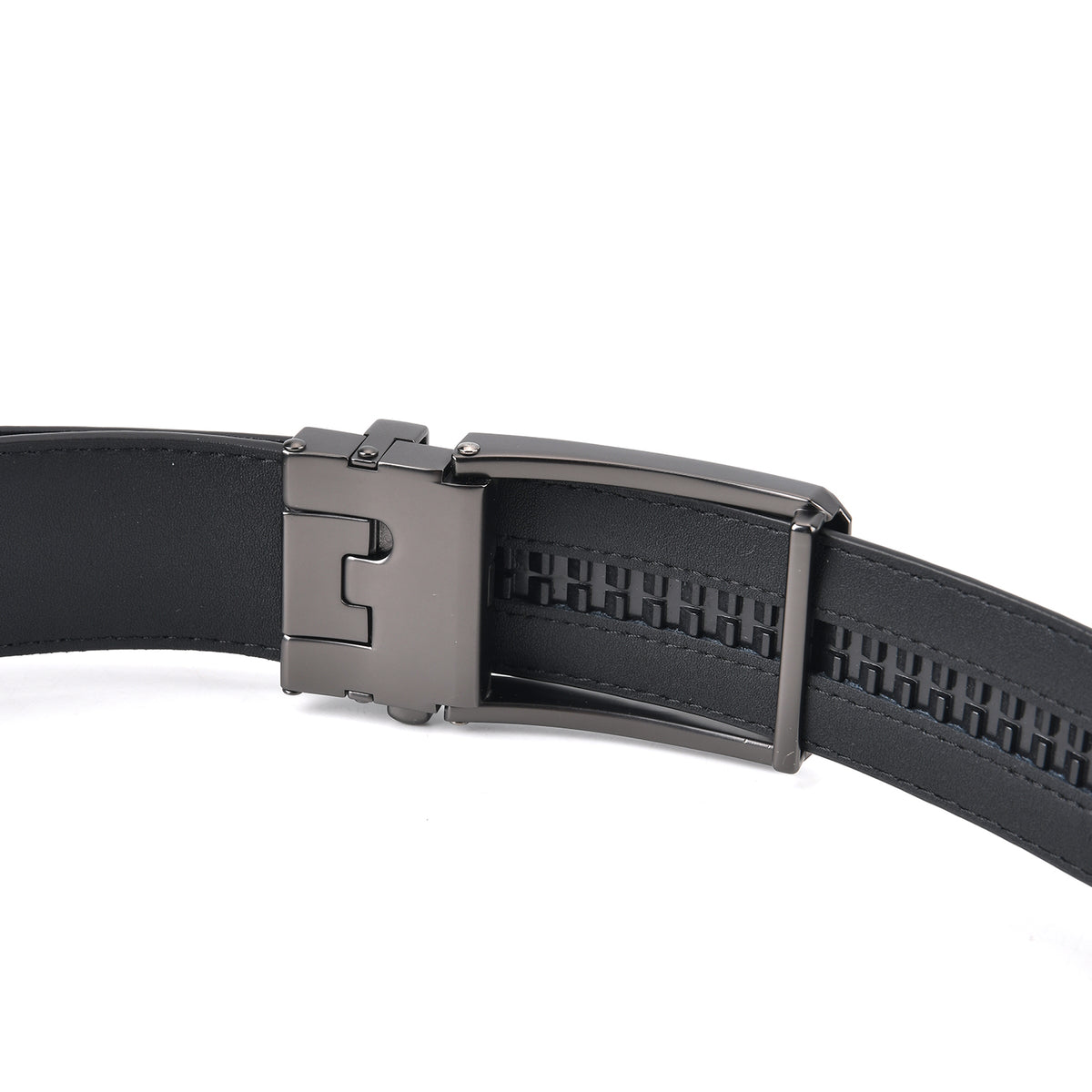 Genuine Leather Sleek Gunmetal Buckle Belt In Gift Box (115cm) - Gunmetal V32563740 4