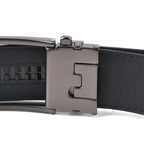 Genuine Leather Sleek Gunmetal Buckle Belt In Gift Box (115cm) - Black_8426251_4