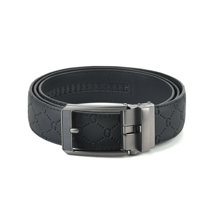 Genuine Leather Sleek Gunmetal Buckle Belt In Gift Box (130cm) - Gunmetal 8426252 1