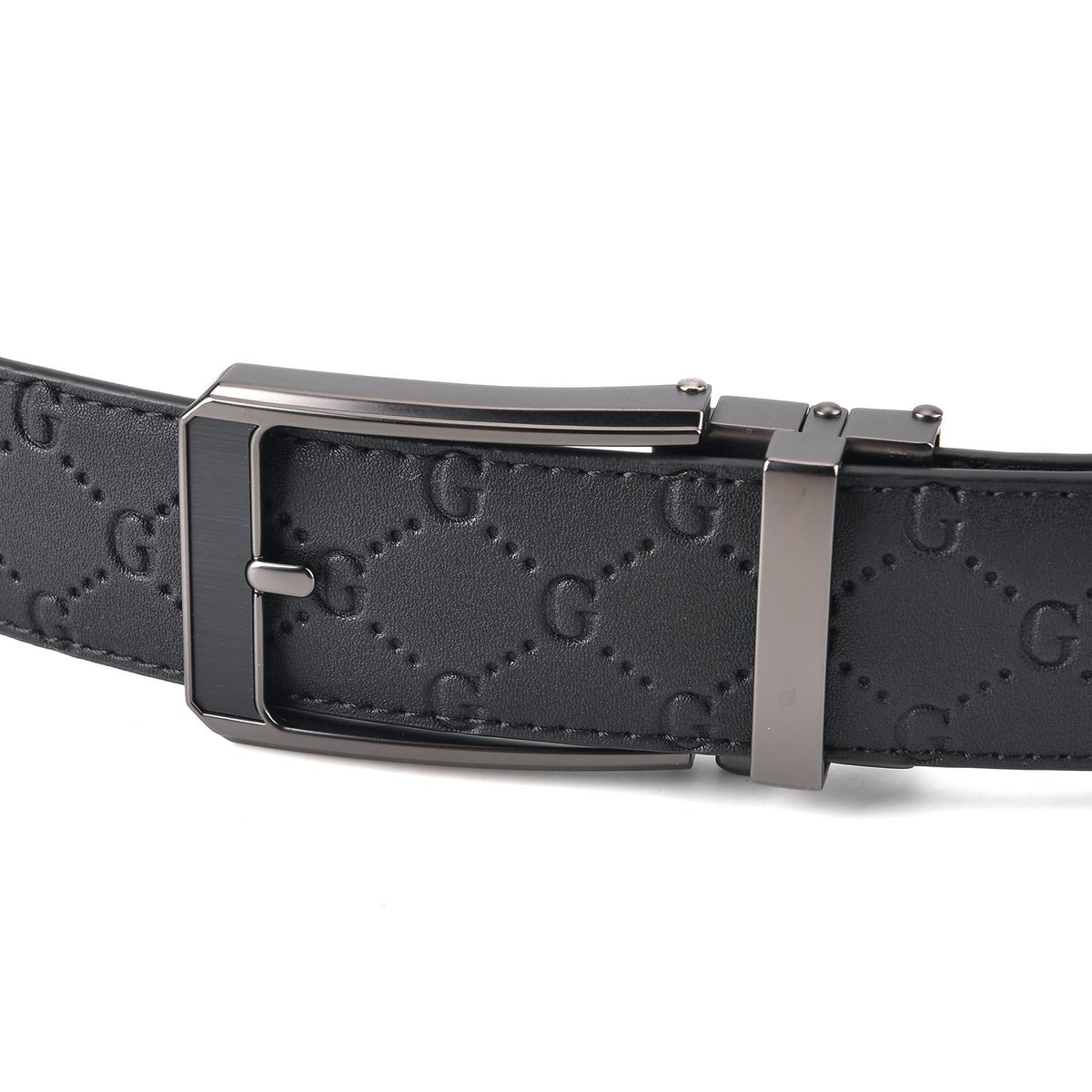 Genuine Leather Sleek Gunmetal Buckle Belt In Gift Box (130cm) - Gunmetal V32563747 3