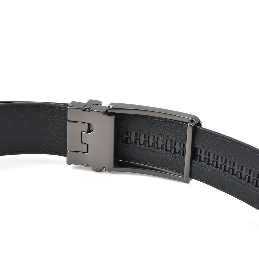 Genuine Leather Sleek Gunmetal Buckle Belt In Gift Box (130cm) - Black_8426252_3