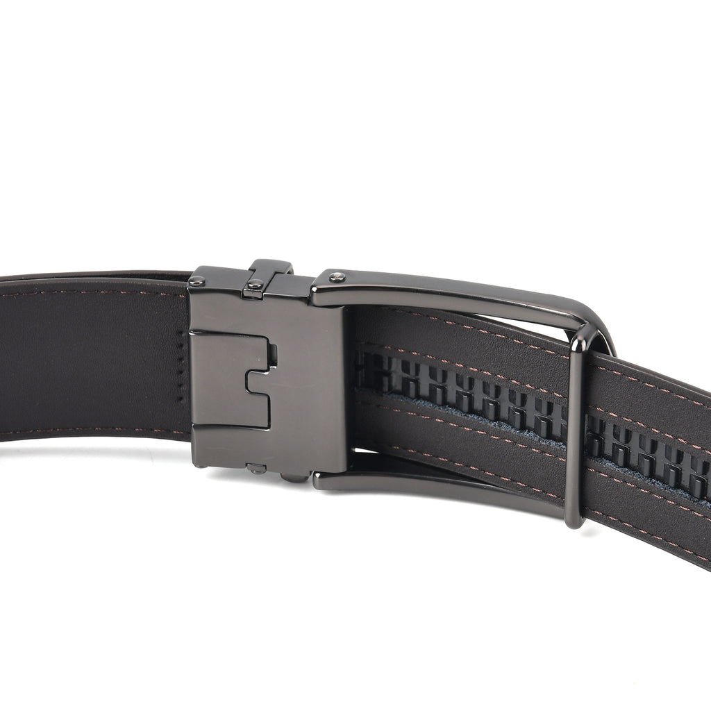 Genuine Leather Sleek Gunmetal Buckle Belt In Gift Box (115cm) - Black_8426253_3
