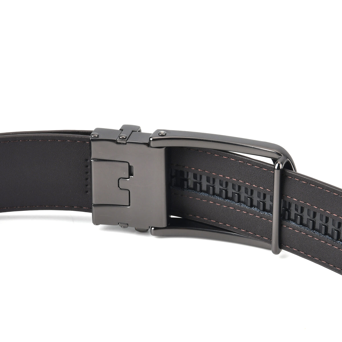 Genuine Leather Sleek Gunmetal Buckle Belt In Gift Box (115cm) - Black V32563536 4