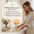 LIVMORE Decorative Crystal Flower Tabletop with Gold Metal Base - Gold