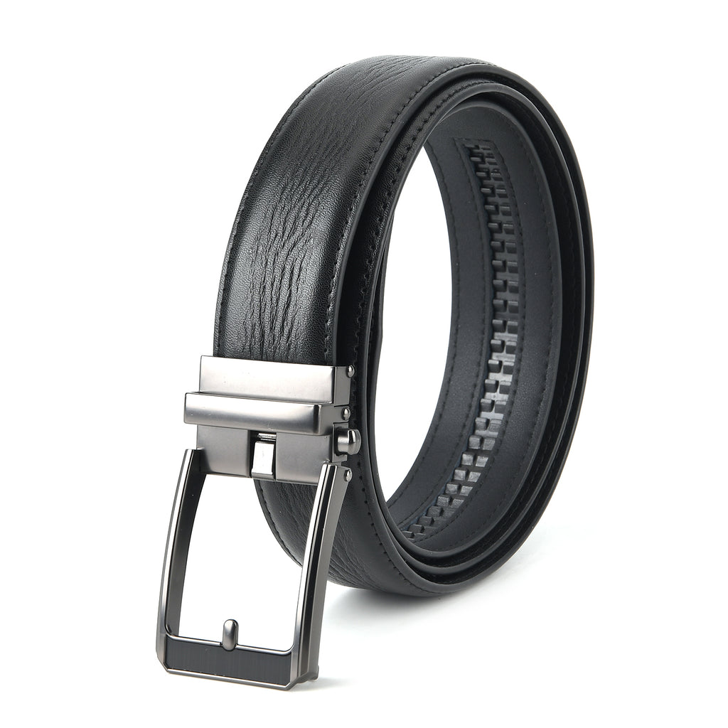 Genuine Leather Sleek Gunmetal Buckle Belt In Gift Box (130cm) - Black_8426264_1