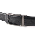 Genuine Leather Sleek Gunmetal Buckle Belt In Gift Box (130cm) - Black_8426264_2