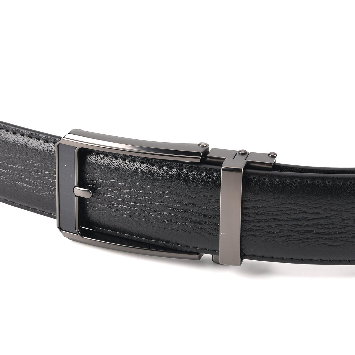 Genuine Leather Sleek Gunmetal Buckle Belt In Gift Box (130cm) - Black V32567779 3