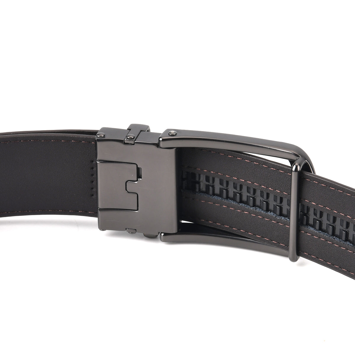 Genuine Leather Sleek Gunmetal Buckle Belt In Gift Box (130cm) - Black V32567779 4