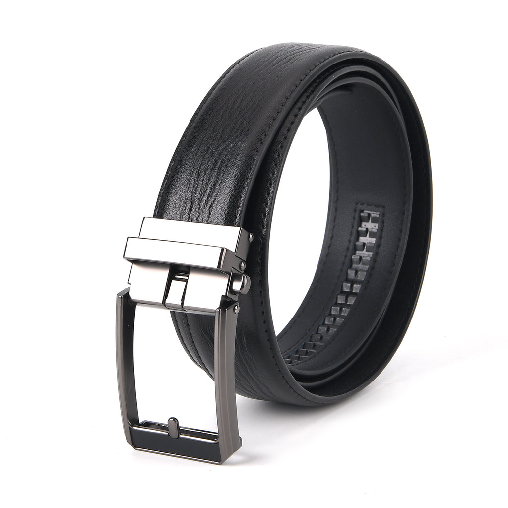 Genuine Leather Sleek Gunmetal Buckle Belt In Gift Box (115cm) - Dark Brown_8426265_1