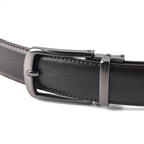 Genuine Leather Sleek Gunmetal Buckle Belt In Gift Box (115cm) - Dark Brown_8426265_2