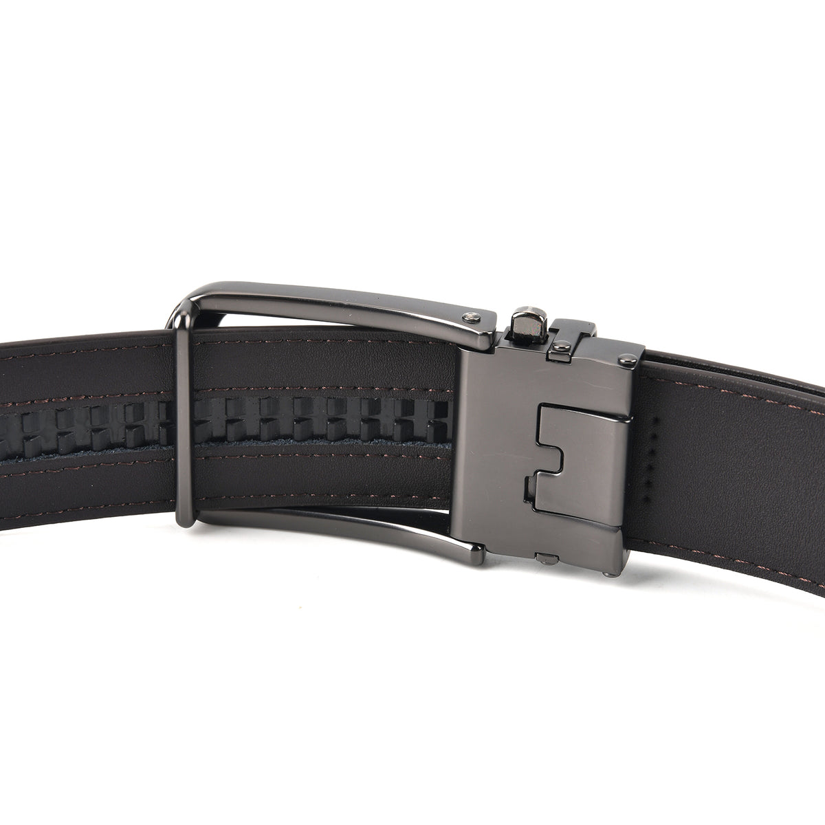 Genuine Leather Sleek Gunmetal Buckle Belt In Gift Box (115cm) - Dark Brown V32566350 4