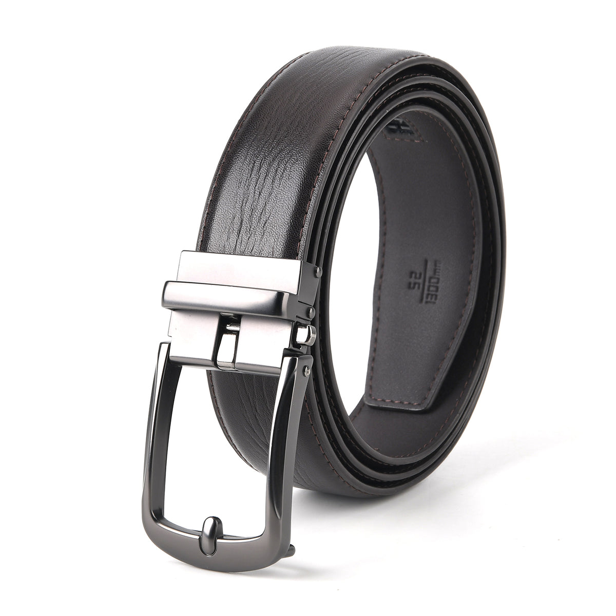 Genuine Leather Sleek Gunmetal Buckle Belt In Gift Box (130cm) - Dark Brown V32568835 2