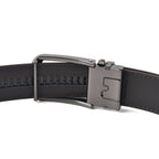 Genuine Leather Sleek Gunmetal Buckle Belt In Gift Box (130cm) - Dark Brown_8426266_3