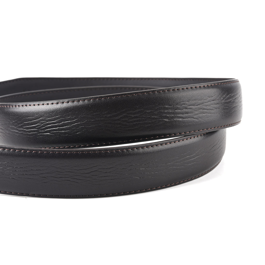 Genuine Leather Sleek Gunmetal Buckle Belt In Gift Box (130cm) - Dark Brown_8426266_5