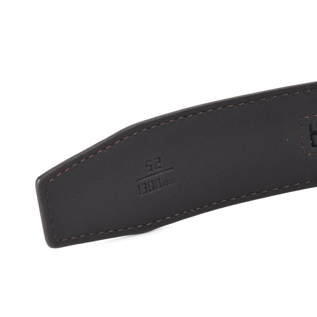 Genuine Leather Sleek Gunmetal Buckle Belt In Gift Box (130cm) - Dark Brown_8426266_6