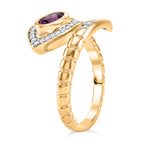 D'Joy Natural Radiant Ember Garnet & White Zircon Snake Ring in Yellow Gold Plated Sterling Silver._8426355_3