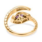 D'Joy Natural Radiant Ember Garnet & White Zircon Snake Ring in Yellow Gold Plated Sterling Silver._8426355_4