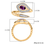 D'Joy Natural Radiant Ember Garnet & White Zircon Snake Ring in Yellow Gold Plated Sterling Silver._8426355_5
