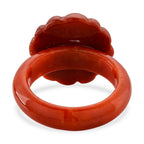 White Fresh Water Pearl and Enhanced Red Jade Flower Ring 25.00 Ct._8426417_4