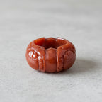Enhanced Red Jade Dragon Carved Band Ring 70.00 Ct_8426446_2