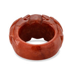 Enhanced Red Jade Dragon Carved Band Ring 70.00 Ct_8426446_4