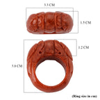 Enhanced Red Jade Dragon Carved Band Ring 70.00 Ct_8426446_5