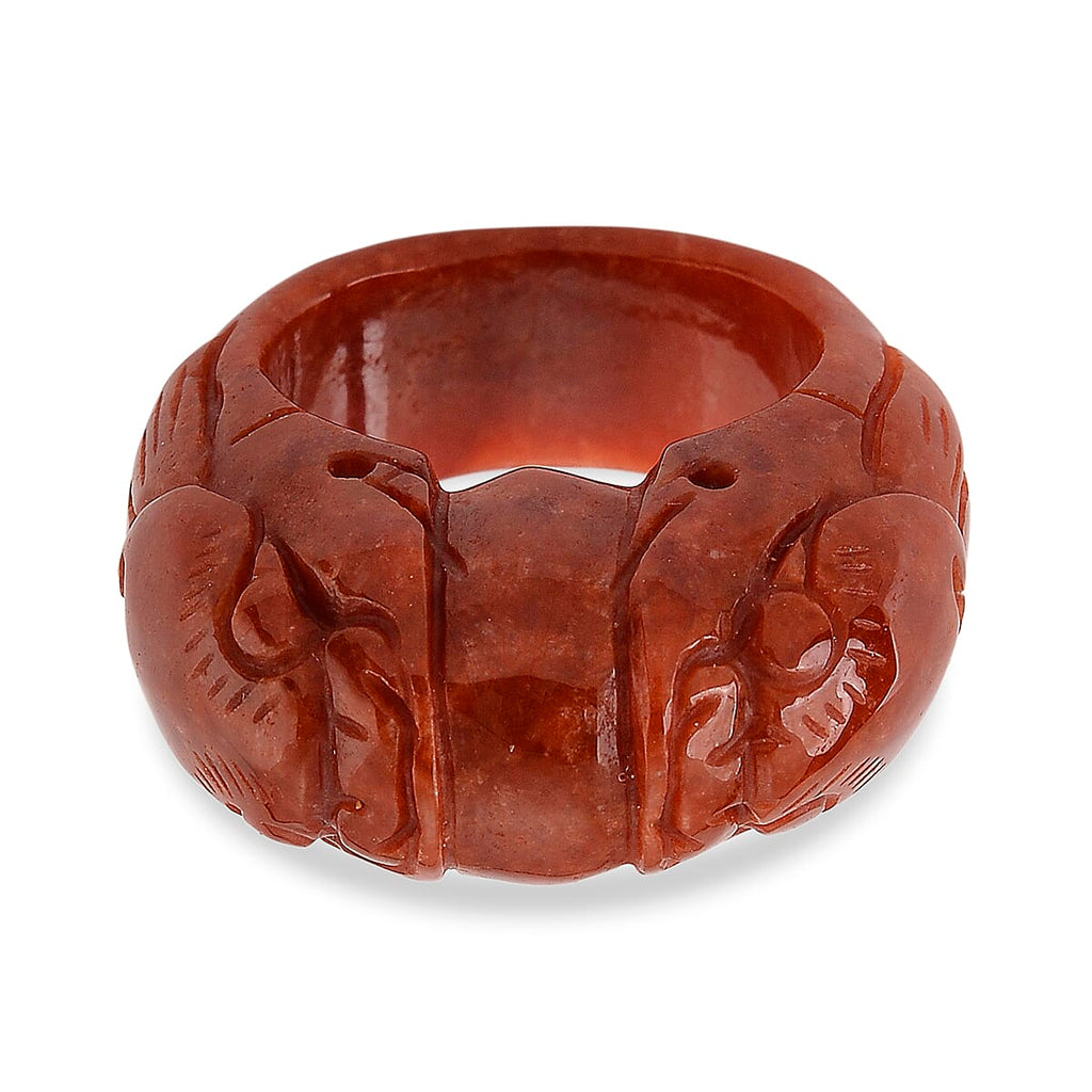 Red Jade Dragon Carved Band Ring 70.00 Ct_8426447