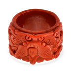 Enhanced Red Jade Dragon Carved Ring 55.00 Ct._8426463