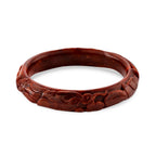 Red Jade Carved Phoenix Bangle (Size - 8.25) 239.25 Ct_8426465