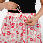 LA Marey Artisan Cotton Printed Skirt (Size - Medium) - Pink White_8426579_4