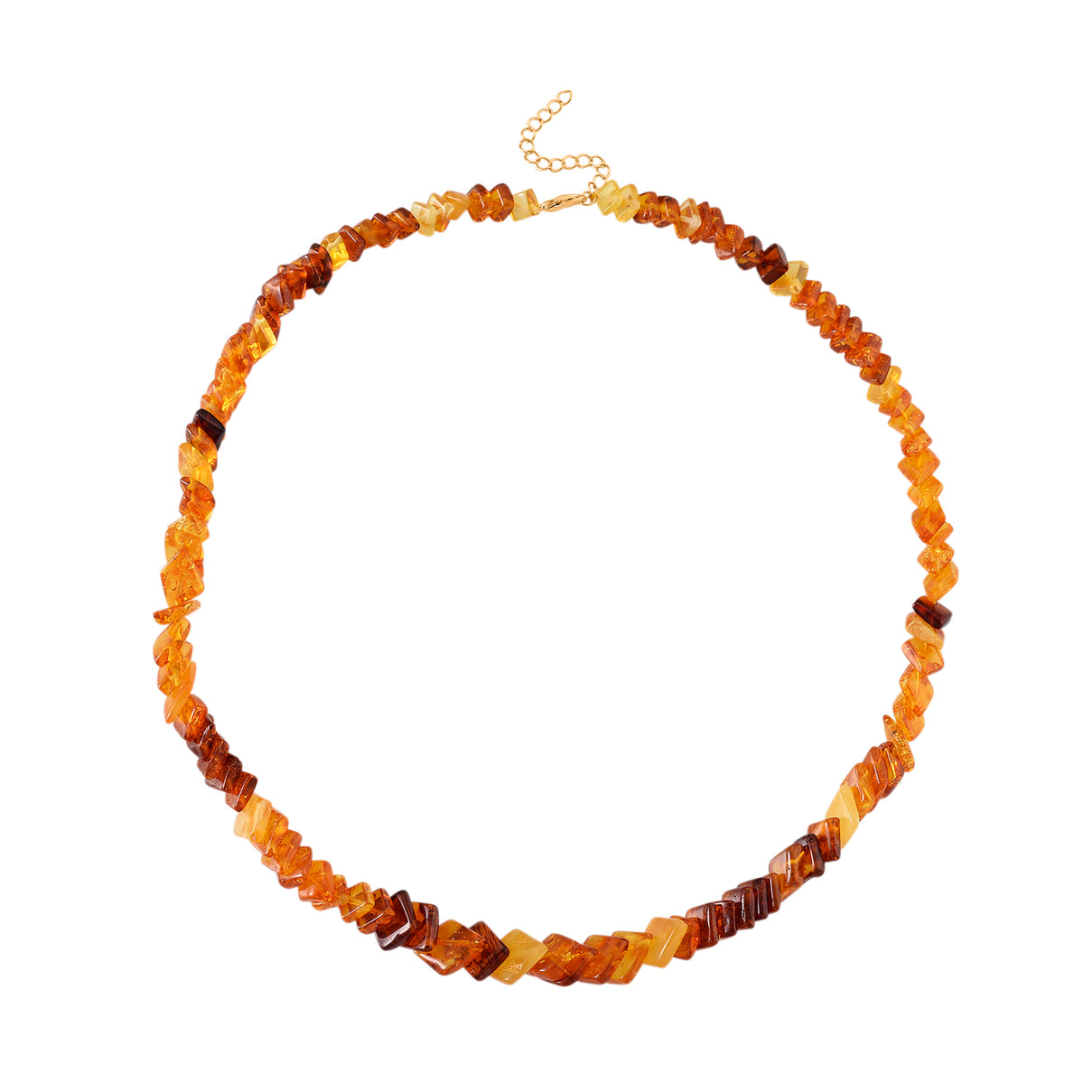 D'Joy Multi Colour Amber Beads Necklace (Size - 20-2 EXT) in Yellow Gold Plated Sterling Silver 80.00 Ct. 8426658 4