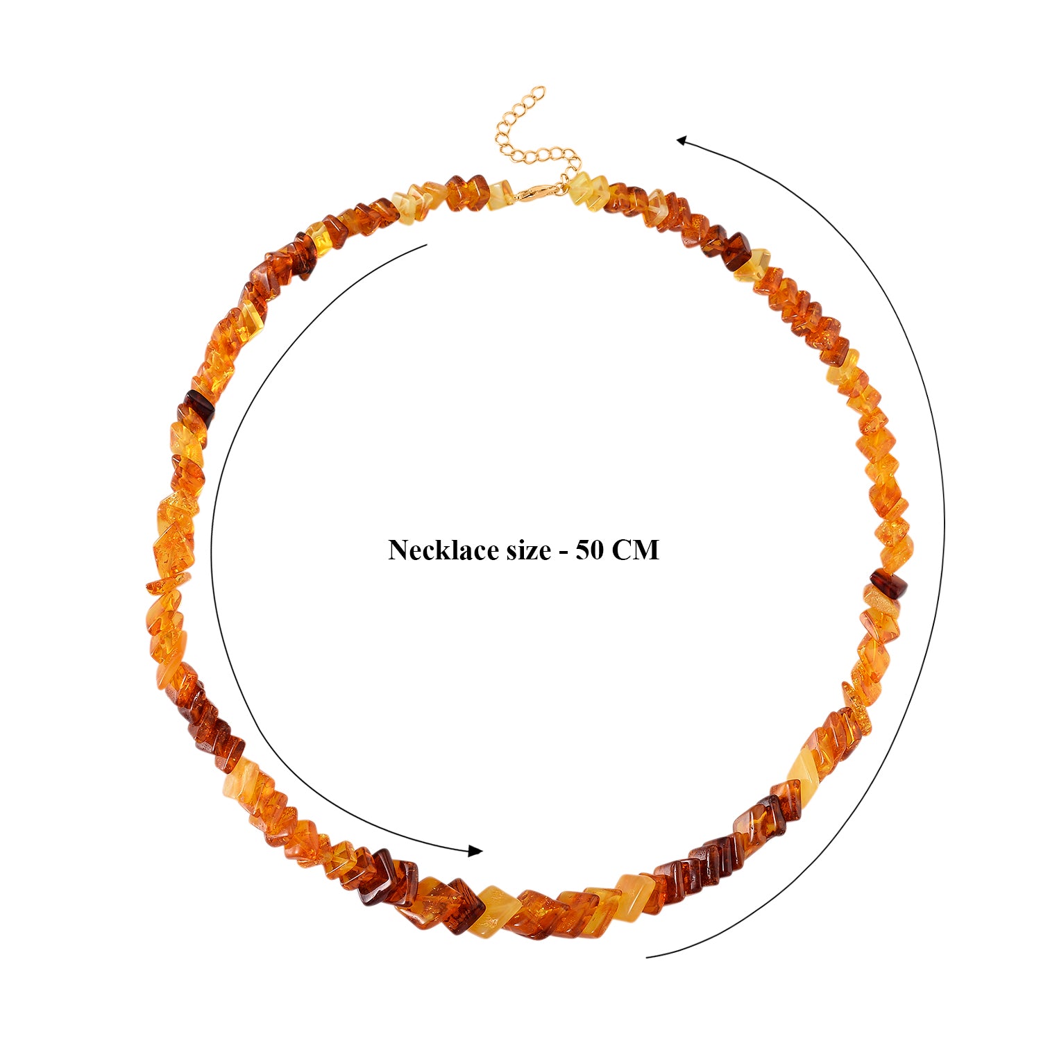 D'Joy Multi Colour Amber Beads Necklace (Size - 20-2 EXT) in Yellow Gold Plated Sterling Silver 80.00 Ct. 8426658 6