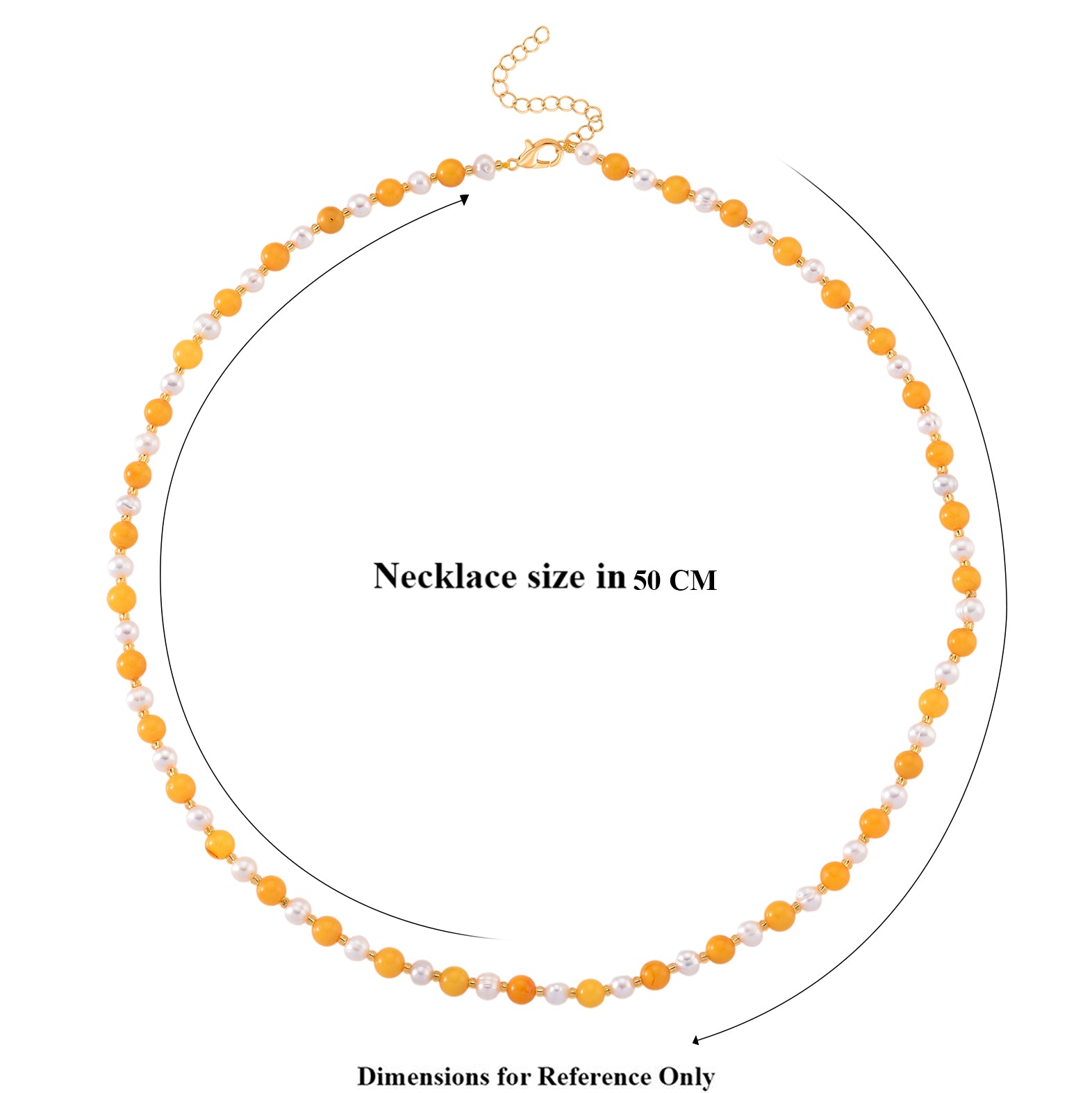 D'Joy Amber &amp; White Fresh Water Pearl Beads Necklace (Size 20+2 EXT) in Yellow Gold Plated Sterling Silver 40.00 Ct. V32519838 6
