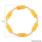 D'Joy Amber & White Fresh Water Pearl Beads Bracelet (Size - 7 Stretchable) 33.00 Ct._8426676_4