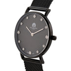 WILLIAM HUNT Limited Edition 5ATM Water Resistant Moissanite Watch - 36mm Dial With Milanese Strap - Black_8426691_3