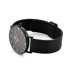 WILLIAM HUNT Limited Edition 5ATM Water Resistant Moissanite Watch - 36mm Dial With Milanese Strap - Black_8426691_5