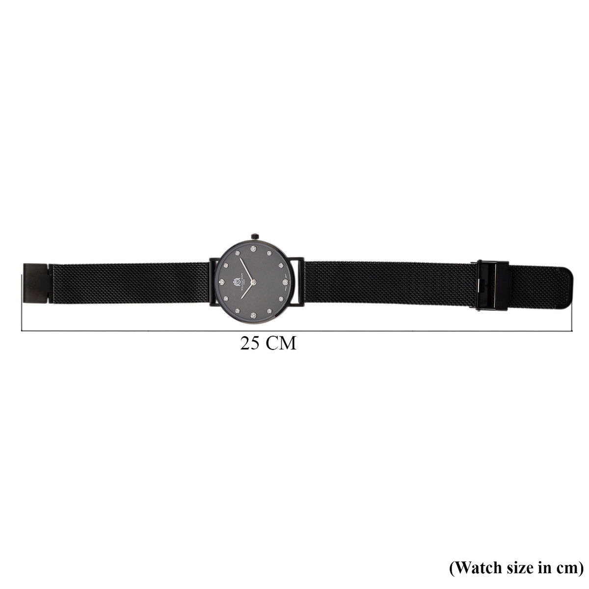WILLIAM HUNT Limited Edition 5ATM Water Resistant Moissanite Watch - 36mm Dial With Milanese Strap - Black V32530852 8