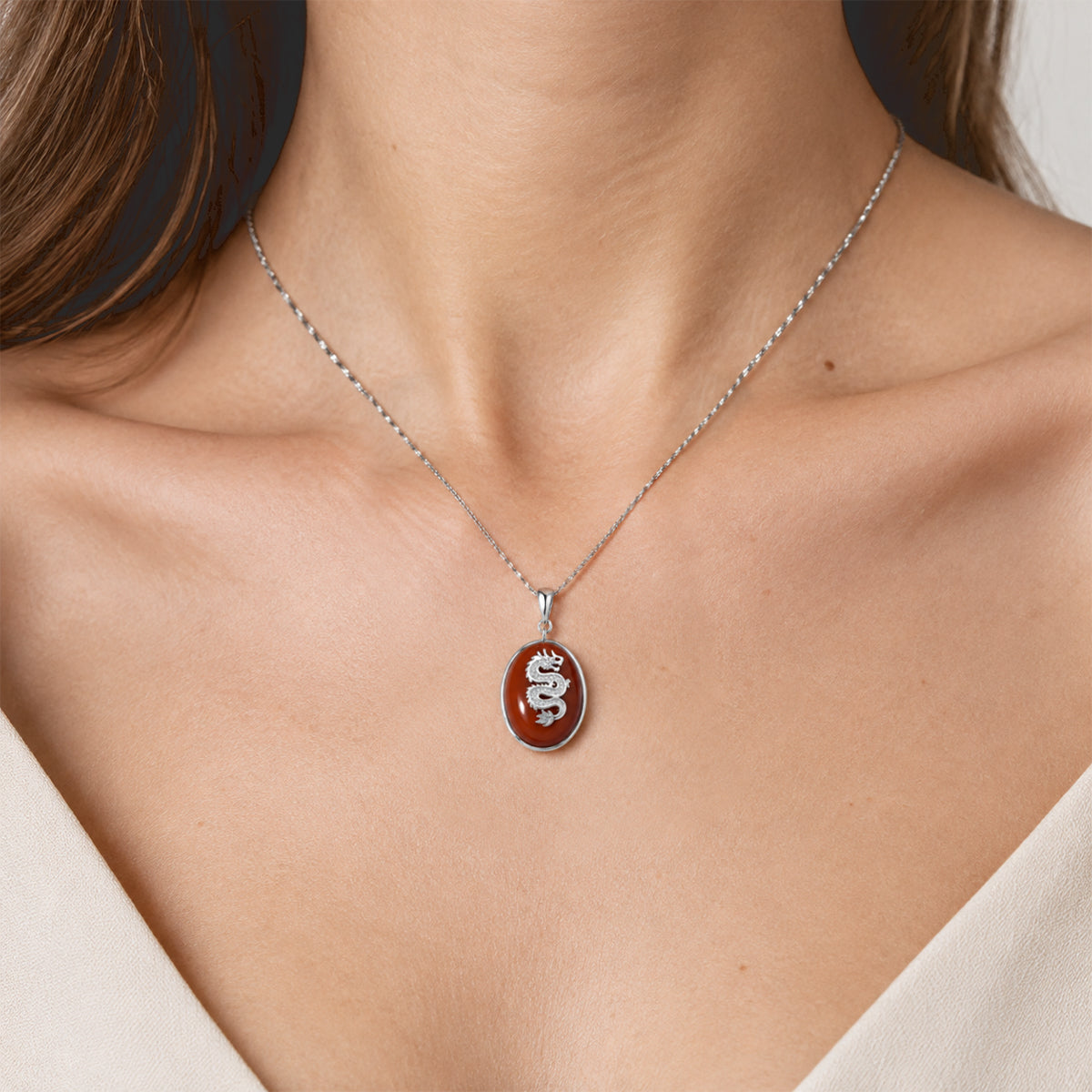 EverTrue Dyed Red Jade Fancy Pendant in Rhodium Overlay Pure Yellow Brass  23.700  Ct. 8426693 1