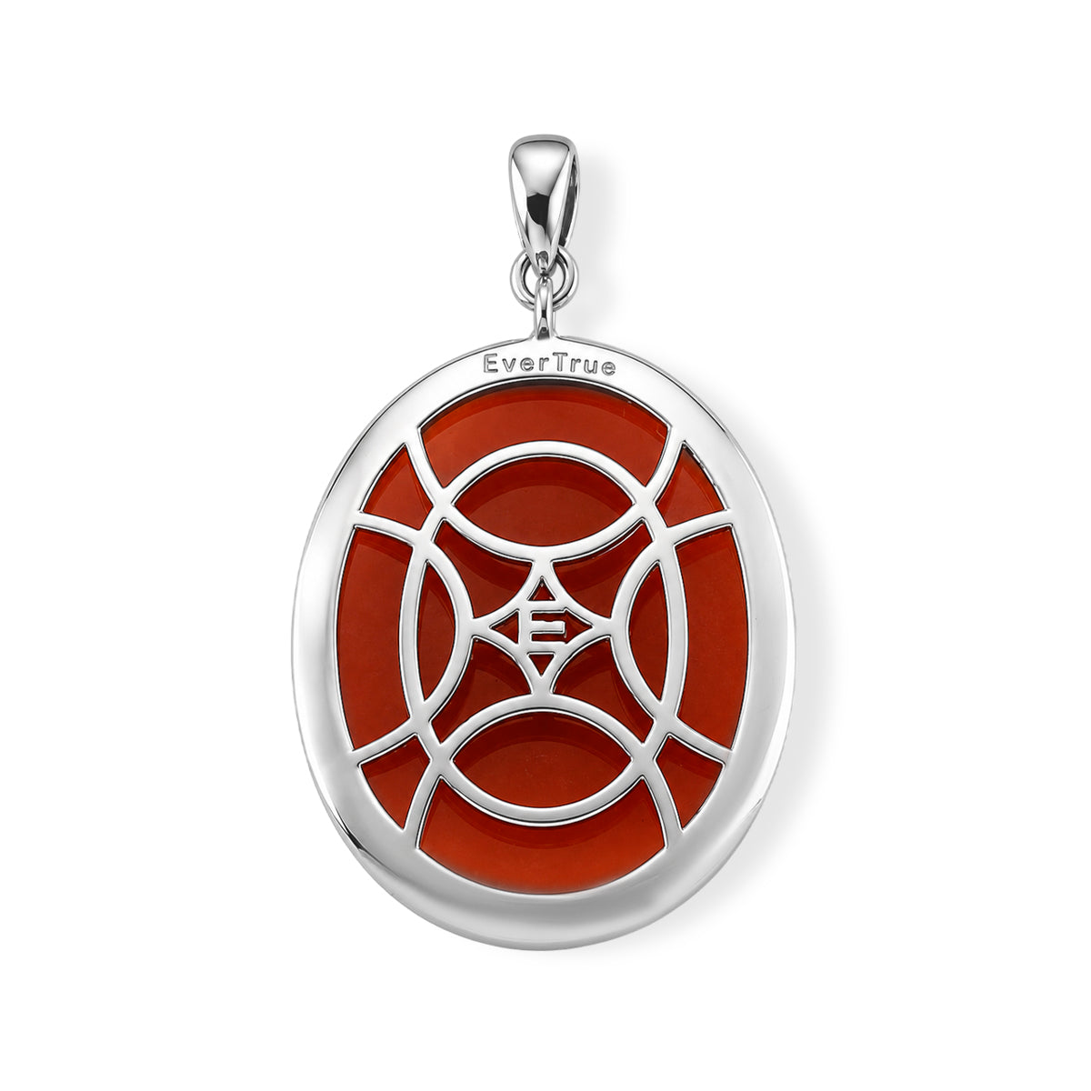 EverTrue Dyed Red Jade Fancy Pendant in Rhodium Overlay Pure Yellow Brass  23.700  Ct. 8426693 4
