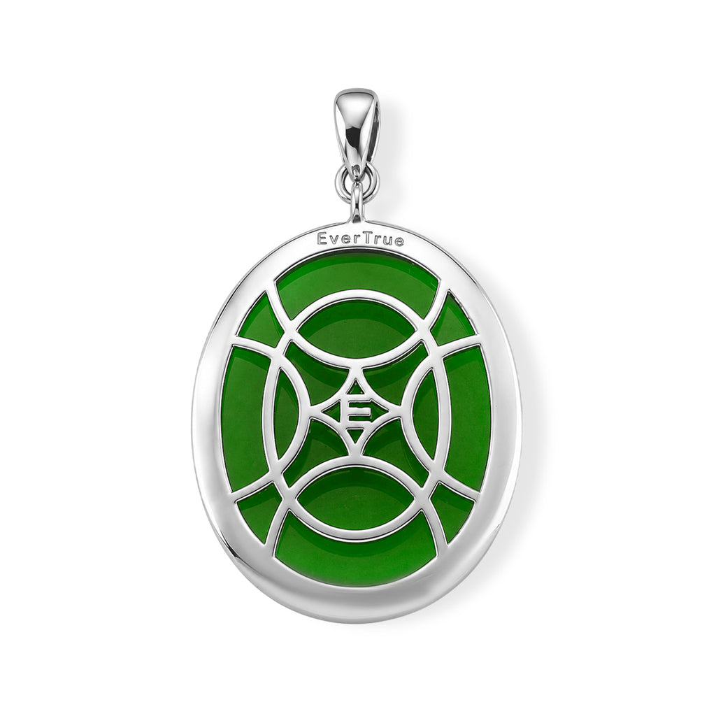 EverTrue Dyed Green Jade Fancy Pendant in Rhodium Overlay Pure Yellow Brass  23.900  Ct._8426805_4