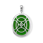EverTrue Dyed Green Jade Fancy Pendant in Rhodium Overlay Pure Yellow Brass  23.900  Ct._8426805_4