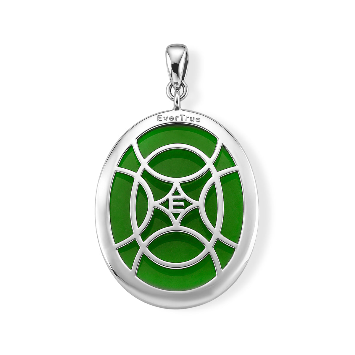 EverTrue Dyed Green Jade Fancy Pendant in Rhodium Overlay Pure Yellow Brass  23.900  Ct. 8426805 4