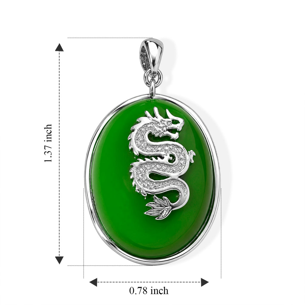 EverTrue Dyed Green Jade Fancy Pendant in Rhodium Overlay Pure Yellow Brass  23.900  Ct._8426805_5