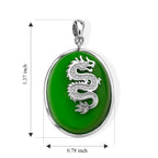EverTrue Dyed Green Jade Fancy Pendant in Rhodium Overlay Pure Yellow Brass  23.900  Ct._8426805_5